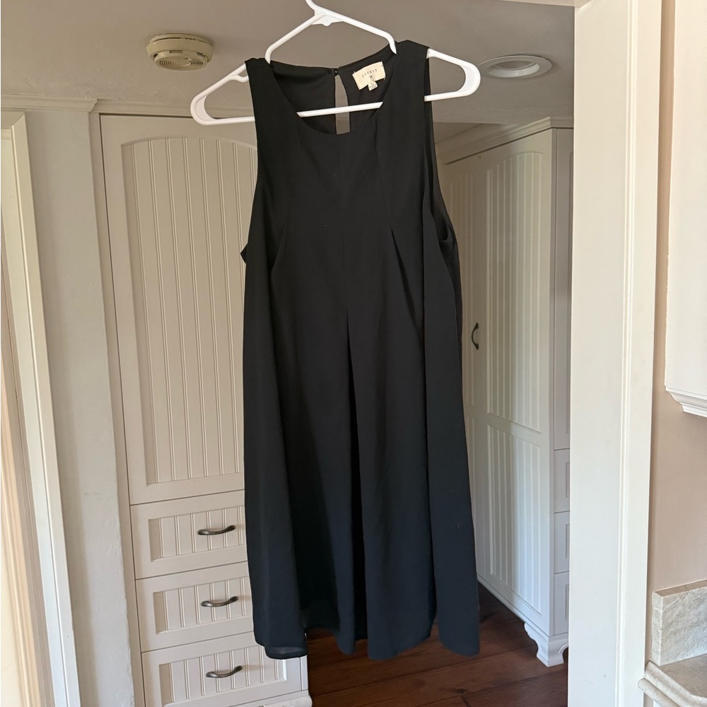 Everly Size Black (L) Peek-a-Boo Slip Sleeveless above knee Dress